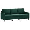 vidaXL Canapea cu 3 locuri, verde &icirc;nchis, 180 cm, catifea