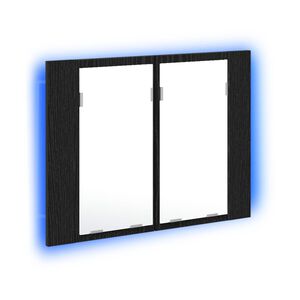 vidaXL Dulap cu oglindă pentru baie Stejar Negru 60 x 12 x 45 cm