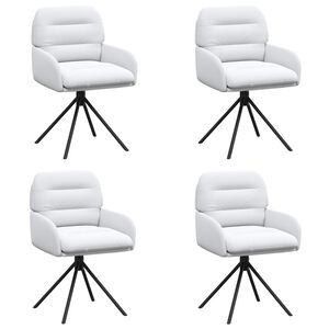 vidaXL Scaune de dining rotative 4 buc. Piele artificială Alb