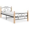 vidaXL Cadru de pat, negru, 90x200 cm, metal