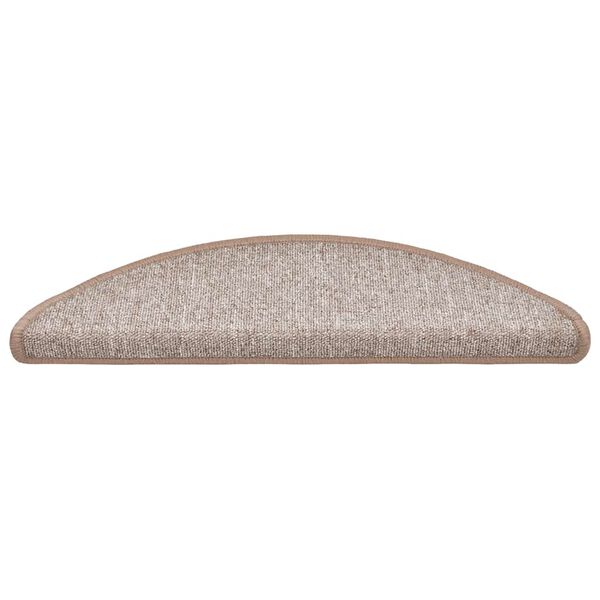 vidaXL Covorașe pentru scări, 20 buc., 56x17x3 cm, maro deschis, semirotunde