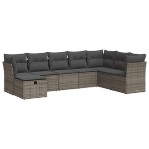 vidaXL Set canapele de grădină cu perne, 8 piese, gri, poliratan
