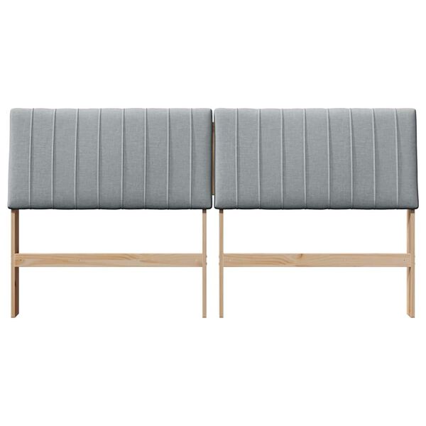 vidaXL Tăblie tapițată Gri deschis 200 cm Lemn de pin masiv