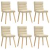 vidaXL Scaune de sufragerie, 6 buc., crem, țesătură