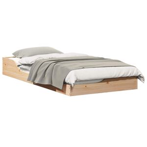 vidaXL Cadru de pat Maro 75 x 190 cm Lemn de pin masiv