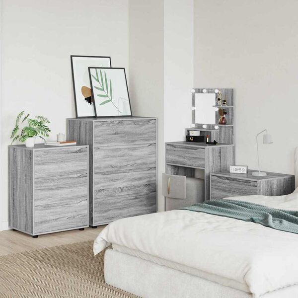 vidaXL Dulapuri de depozitare 2 pcs Gri Sonoma 80 x 48 x 105 cm