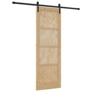 vidaXL Ușă glisantă 73,5 x 211 cm Lemn masiv de pin Natural și Negru