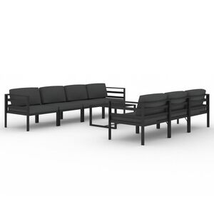 vidaXL Set mobilier de grădină cu perne, 8 piese, antracit, aluminiu