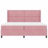 vidaXL Pat cu arcuri cu saltea cu headboard Roz 200 x 200 cm Catifea