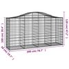 vidaXL Coșuri gabion arcuite 7 buc, 200x50x100/120 cm, fier galvanizat