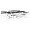 vidaXL Set mobilier de grădină, 13 piese, cu perne, alb, textilenă