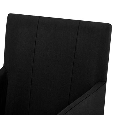 vidaXL Scaune de bucătărie cu brațe, 2 buc., negru, material textil