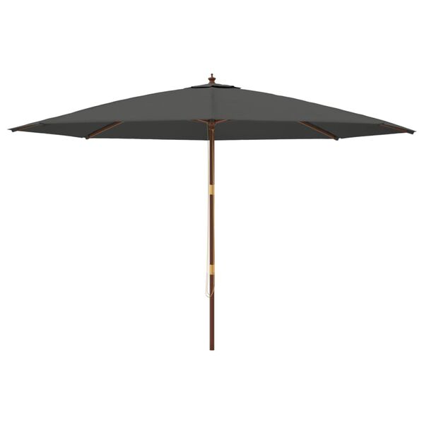 vidaXL Umbrelă de soare de grădină stâlp din lemn, antracit 400x273 cm