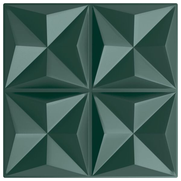 vidaXL Panouri de perete 12 buc. verde 50x50 cm XPS 3 m² origami