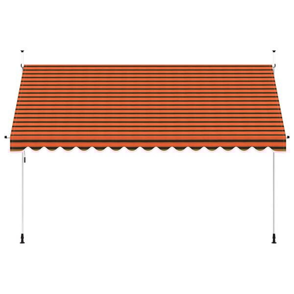 vidaXL Copertină retractabilă manual, portocaliu și maro, 400 cm