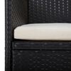 vidaXL Set mobilier de grădină, 7 piese, negru