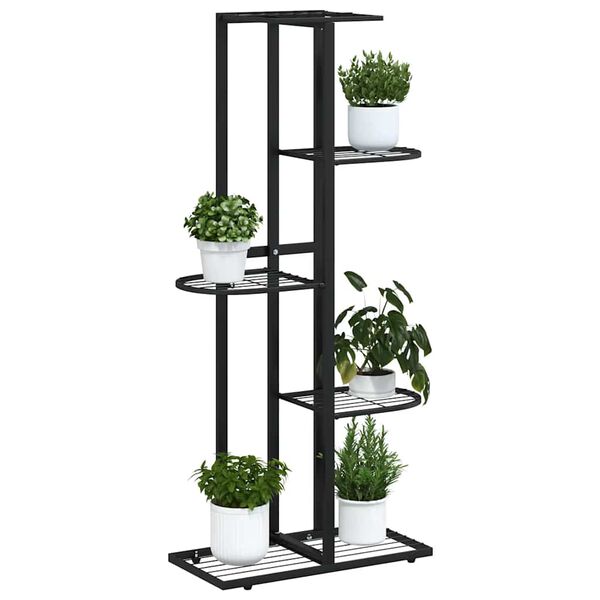 vidaXL Suport pentru flori cu 5 niveluri, negru, 43x22x98 cm, metal