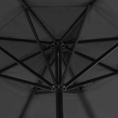 vidaXL Umbrelă de soare cu stâlp aluminiu, antracit, 500 cm