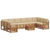 vidaXL Set de canapele de exterior 11 buc. Natural și Bej