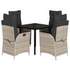 vidaXL Set mobilier de grădină cu perne, 5 piese gri deschis poliratan
