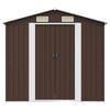 vidaXL Magazie de grădină, maro, 204 x 132 x 186 cm, oțel