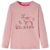 vidaXL Tricou de copii cu m&acirc;neci lungi, roz, 128