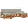 vidaXL Set de canapele de exterior 6 buc. Natural și gri deschis