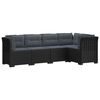 vidaXL Sofa de grădină cu 5 locuri cu perne aspect rattan PP Antracit