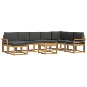 vidaXL Set de canapele de exterior 9 buc. Alb și antracit