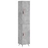 vidaXL Dulap &icirc;nalt, gri beton, 34,5x34x180 cm, lemn prelucrat
