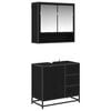 vidaXL Set de mobilier pentru baie 2 buc. Stejar Negru 65 x 33 x 60 cm
