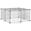 vidaXL Cușcă animale de companie cu ușă 12 panouri negru 70x70x35 cm oțel