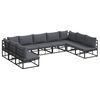 vidaXL Set de canapele pentru grădină 9 buc. Negru Aluminiu
