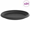 vidaXL Tavă rotundă pentru flori 24 buc. Negru &Oslash; 23,5 x 2,5 cm Plastic