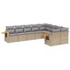 vidaXL Set canapele de grădină, 9 piese, cu perne, bej, poliratan
