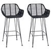 vidaXL Scaun Bar 2 pcs 55 x 52 x 92 cm Ratan și Fier
