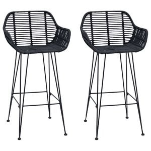 vidaXL Scaun Bar 2 pcs 55 x 52 x 92 cm Ratan și Fier