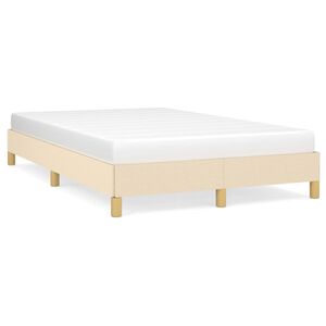 vidaXL Cadru de pat fără saltea, crem, 120x200 cm, textil