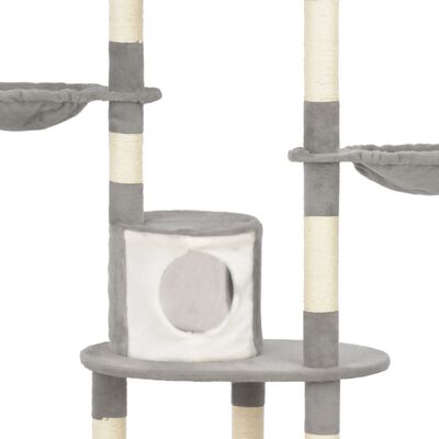 vidaXL Ansamblu pisici cu stâlpi din funie de sisal, gri, 180 cm