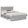 vidaXL Cadru de pat Gri Sonoma 160 x 200 cm Lemn de pin masiv