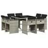 vidaXL Set mobilier grădină cu perne, 9 piese, gri deschis, poliratan