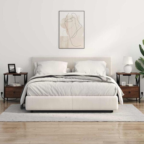 vidaXL Dulap de noapte Stejar &icirc;nchis 41,5 x 40,5 x 55 cm Lemn compozit