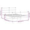 vidaXL Cadru pat metalic cu tăblie de cap/picioare&nbsp;, alb, 140x190 cm