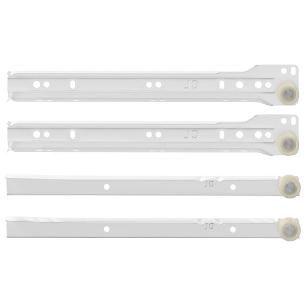 vidaXL Glisieră de sertar 12 pcs Alb 250 mm Oțel