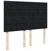 vidaXL Pat box spring cu saltea, negru, 140x190 cm, catifea