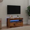 vidaXL Dulap TV cu lumini LED lemn vechi 75x35x40 cm lemn prelucrat