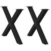vidaXL Picioare de masă în formă de X, 2 buc., negru, 90x(72-73) cm, oțel