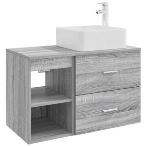 vidaXL Set de mobilier pentru baie 2 pcs Sonoma gri Lemn prelucrat