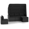 vidaXL Set mobilier de grădină cu perne, 4 piese, negru, poliratan