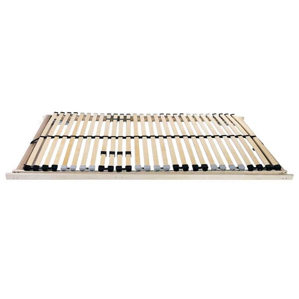 vidaXL Bază cu lamele cu headboard Maro 120 x 190 cm Lemn de fag masiv